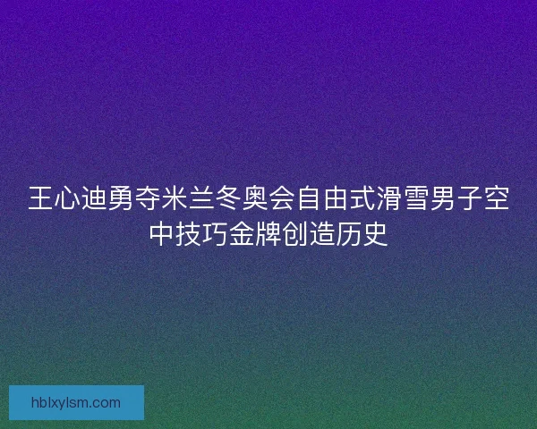 王心迪勇夺米兰冬奥会自由式滑雪男子空中技巧金牌创造历史